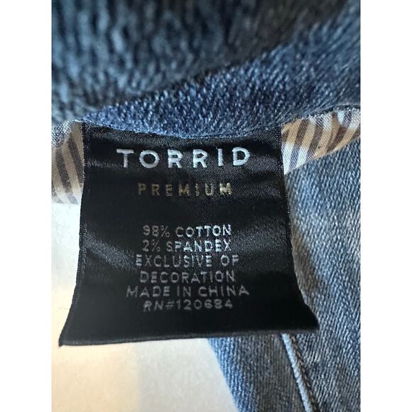Torrid Premium Women’s Distressed Boyfriend Jeans Blue Plus Size 20 Stretch - Picture 6 of 7